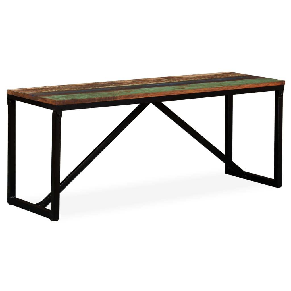 Rustic Reclaimed Wood Bench, 110x35x45 cm - Natural Finish