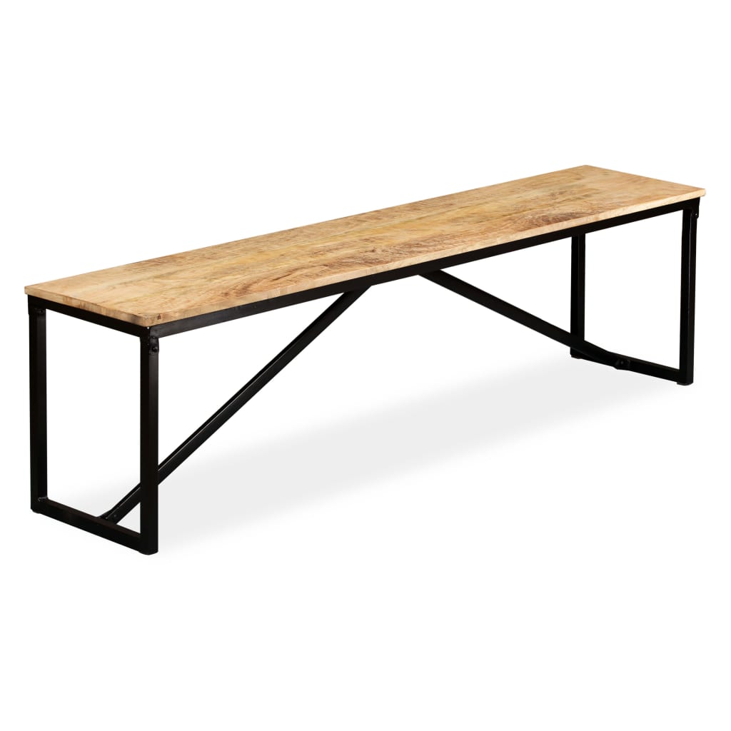 Solid Mango Wood Bench 160x35x45 cm - Natural Finish