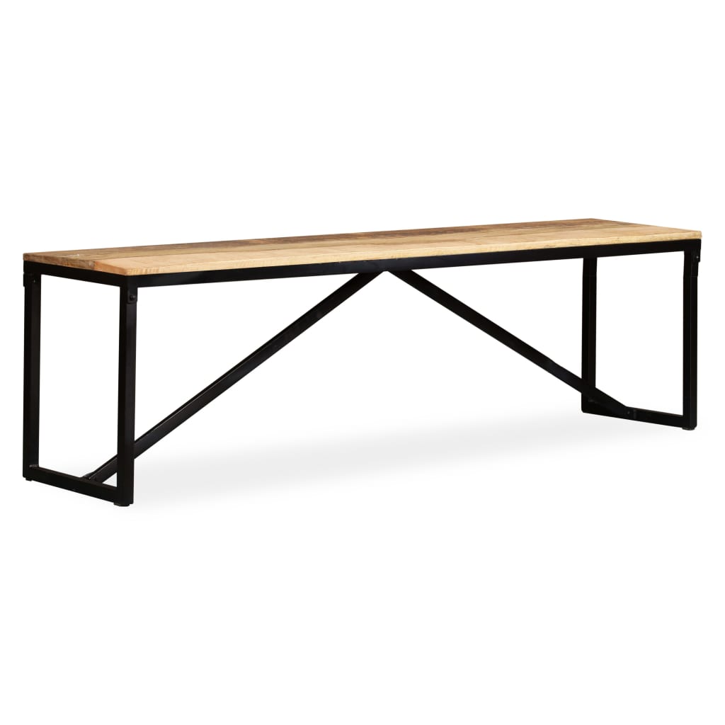 Solid Mango Wood Bench 160x35x45 cm - Natural Finish