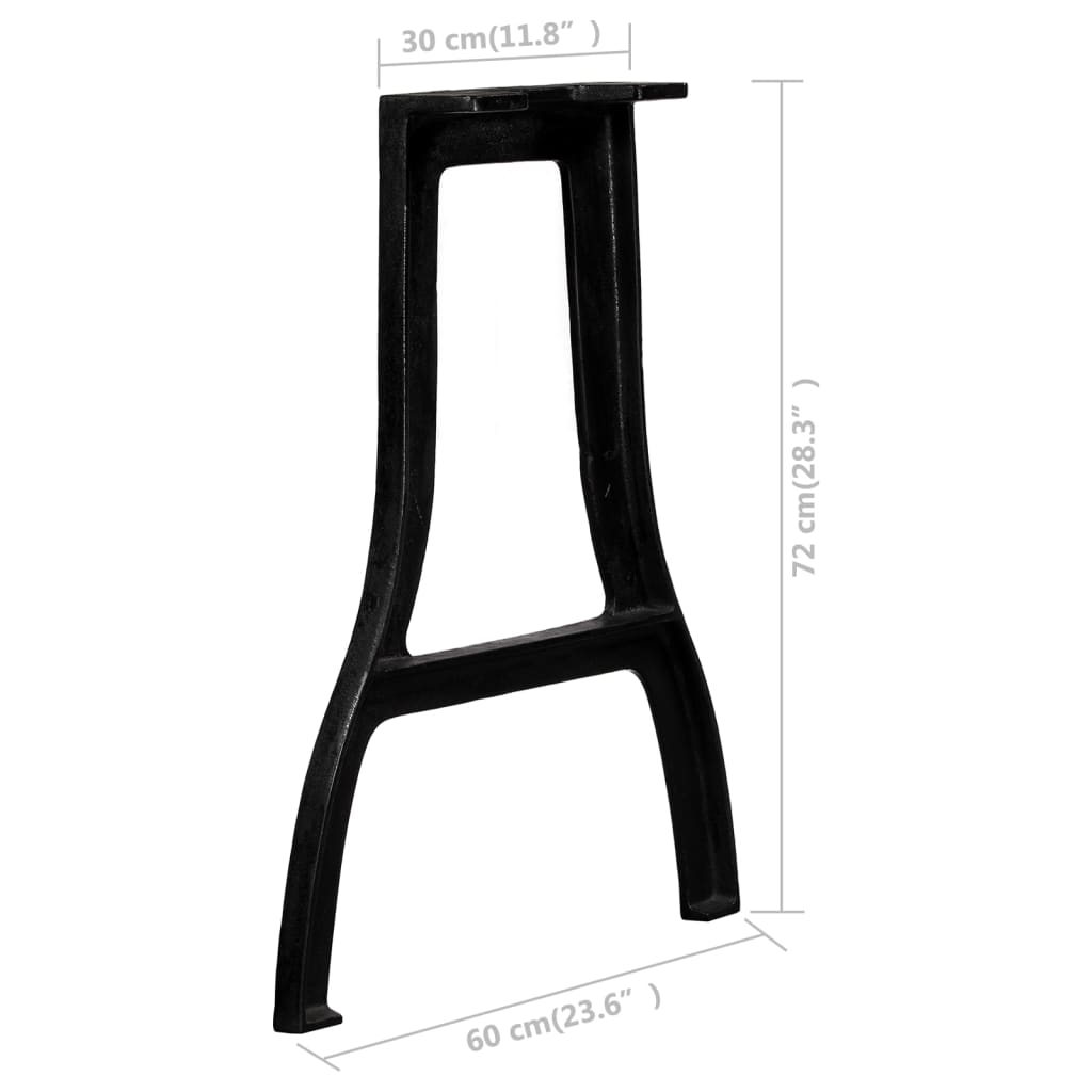 A-Frame Cast Iron Dining Table Legs 2 pcs - Durable & Stylish