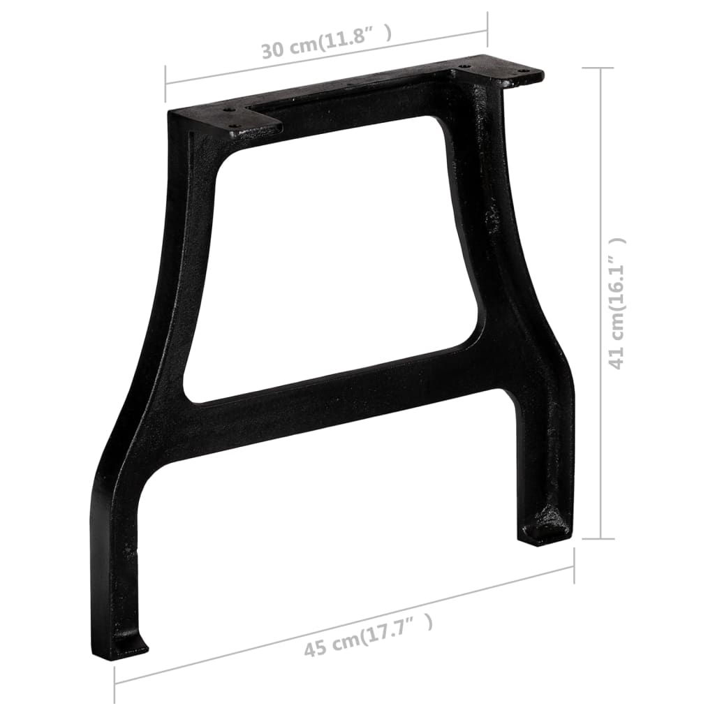 A-Frame Cast Iron Coffee Table Legs 2 pcs - Durable & Stylish Design