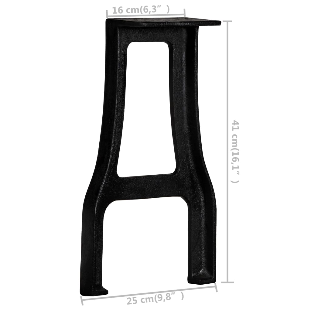 A-Frame Cast Iron Bench Legs 2 pcs – Durable Black Metal Supports