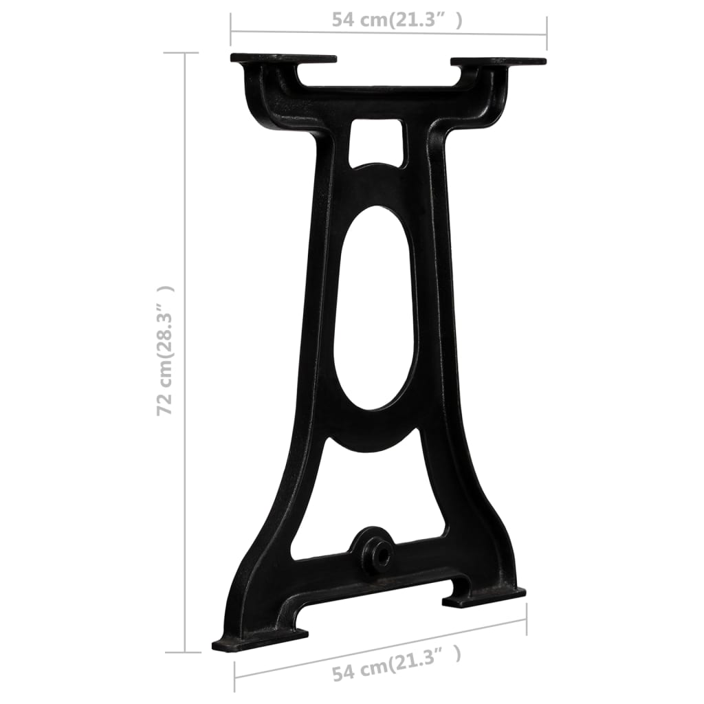 Durable Cast Iron Y-Frame Dining Table Legs, Set of 2