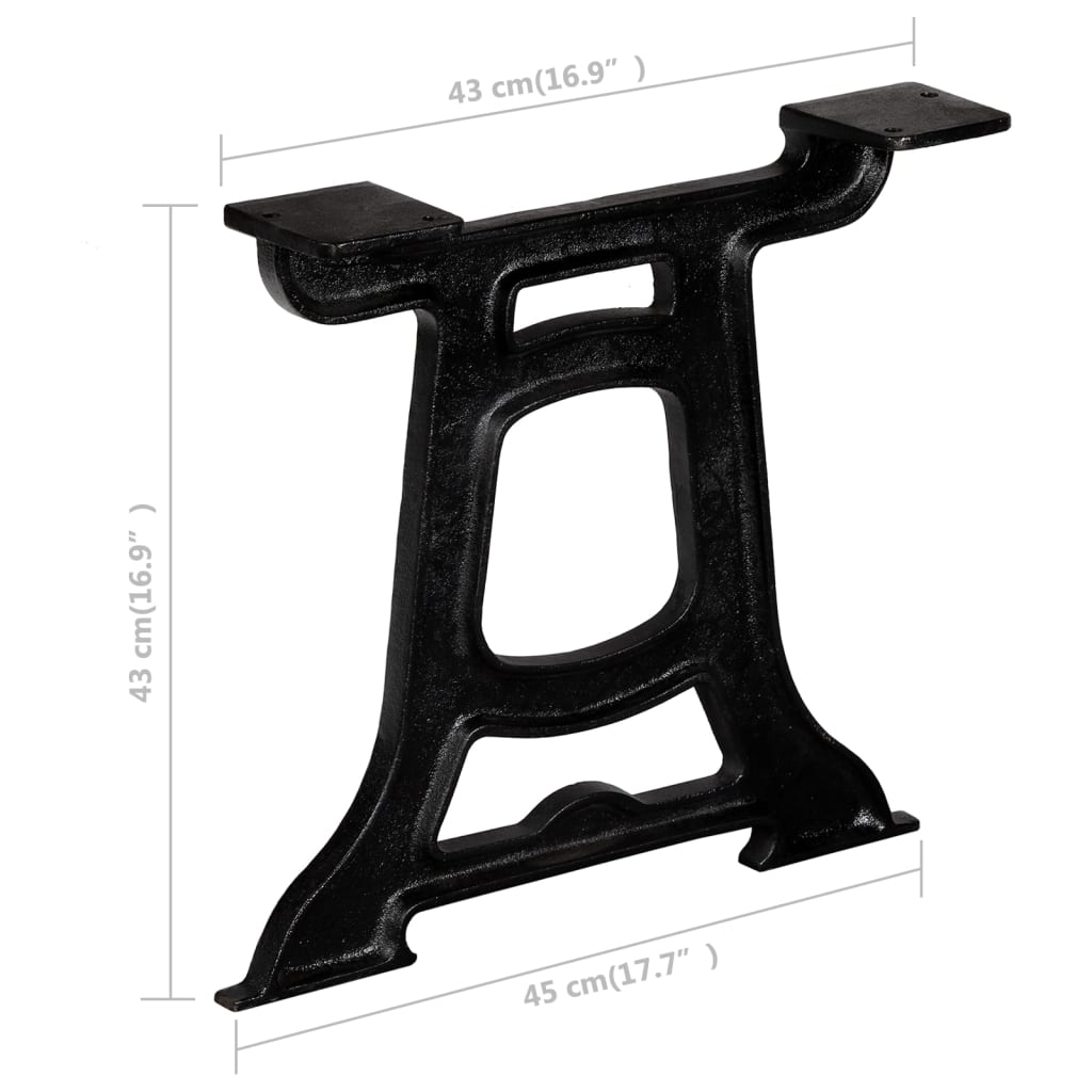 Cast Iron Y-Frame Coffee Table Legs 2 pcs - Durable & Stylish
