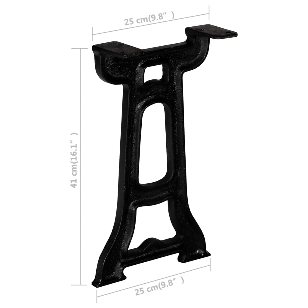 Cast Iron Y-Frame Bench Legs 2 Pcs - Durable & Stylish Support