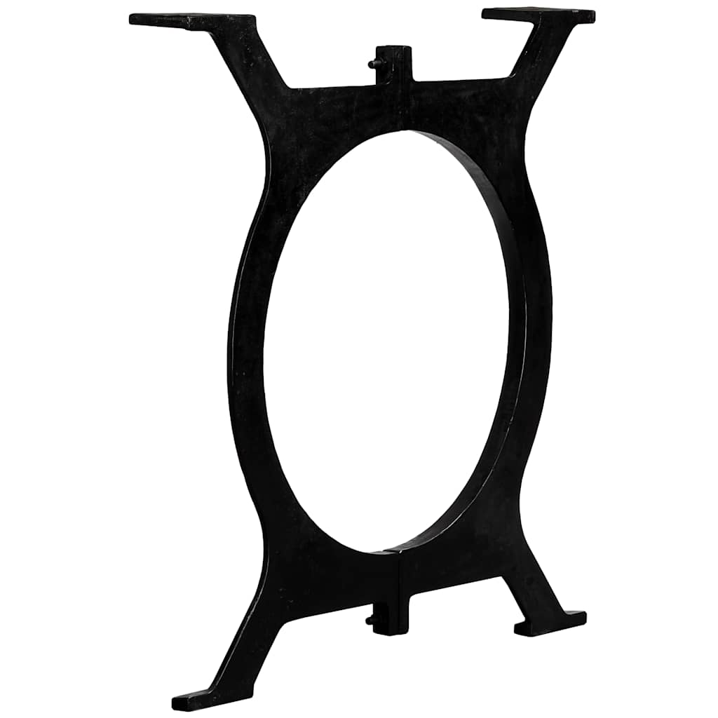 Industrial O-Frame Cast Iron Dining Table Legs 2 pcs - Black Finish
