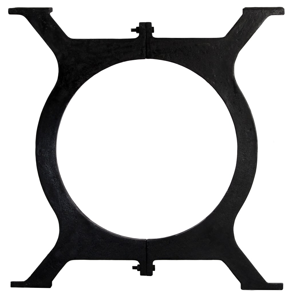 Industrial O-Frame Cast Iron Dining Table Legs 2 pcs - Black Finish