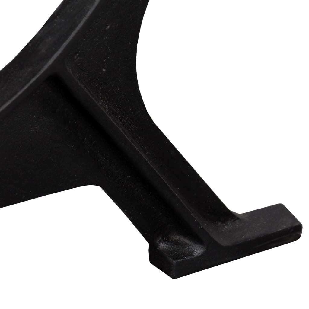 Industrial O-Frame Cast Iron Dining Table Legs 2 pcs - Black Finish