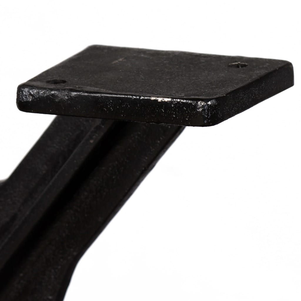 Industrial O-Frame Cast Iron Dining Table Legs 2 pcs - Black Finish