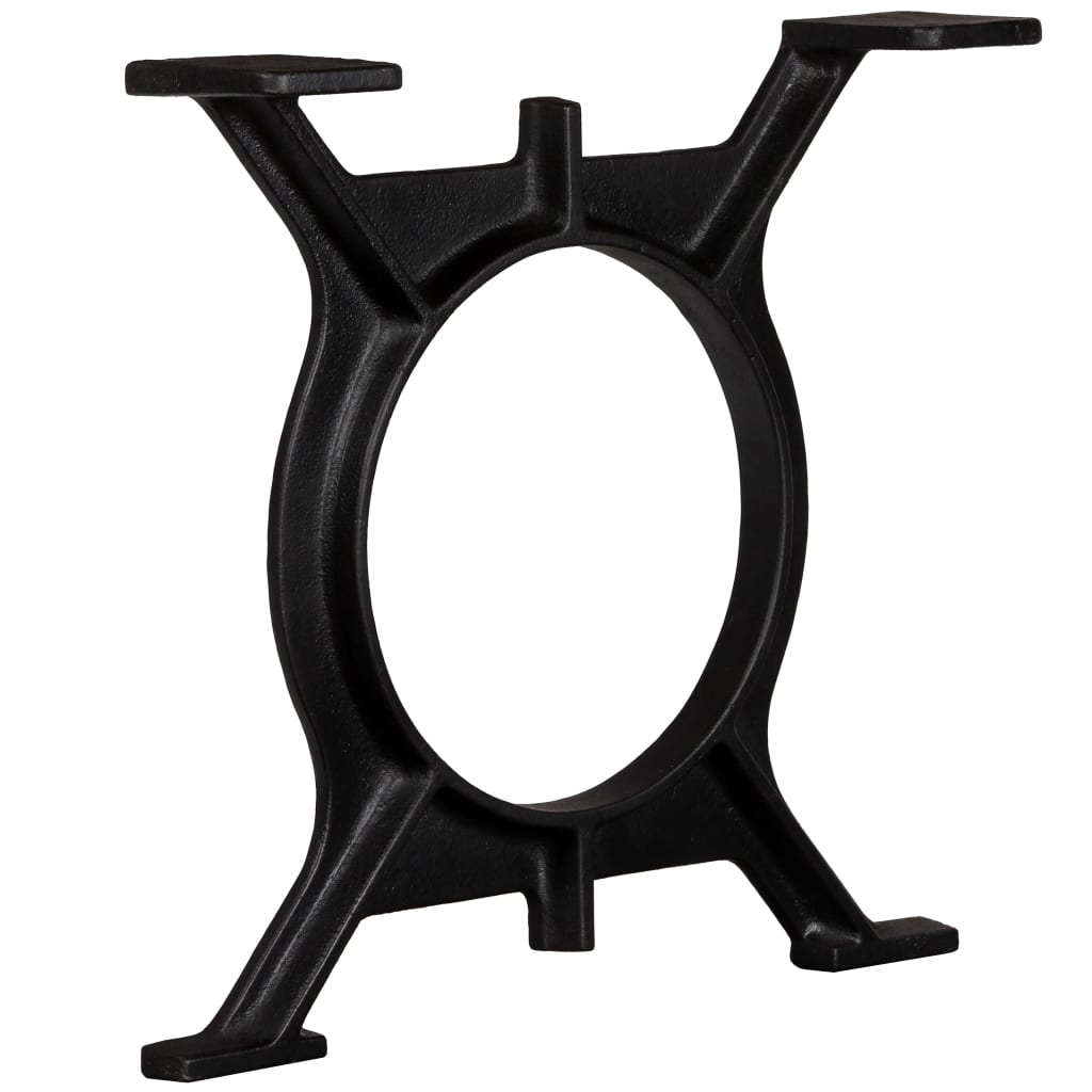Sturdy Cast Iron O-Frame Coffee Table Legs 2 pcs - Black Finish