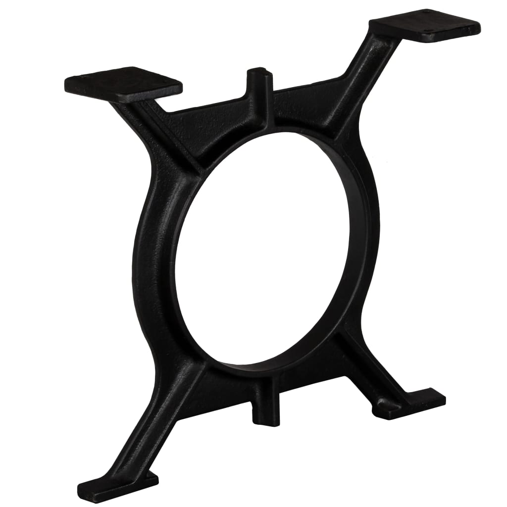 Sturdy Cast Iron O-Frame Coffee Table Legs 2 pcs - Black Finish