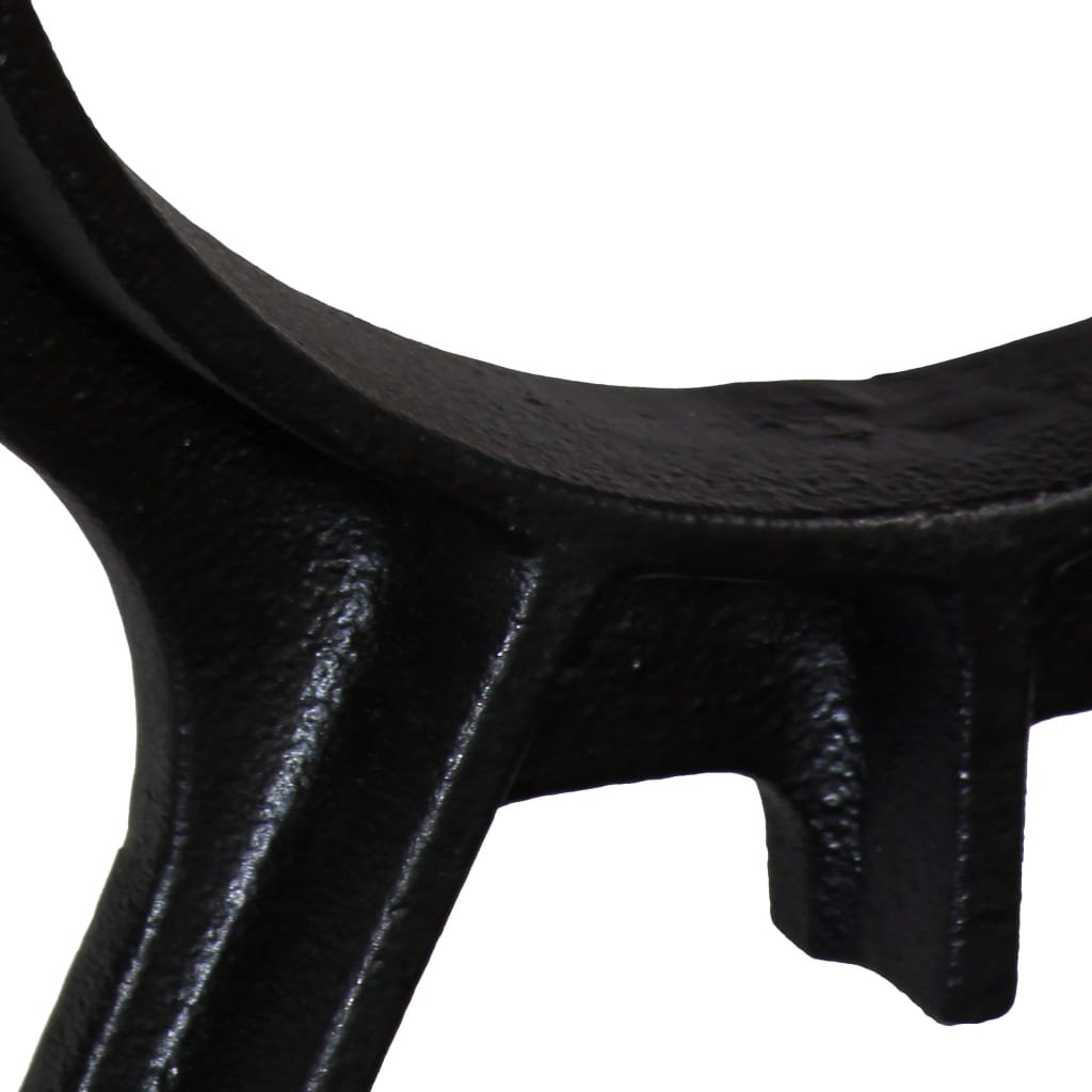 Black Cast Iron O-Frame Bench Legs Set - 2 Pcs