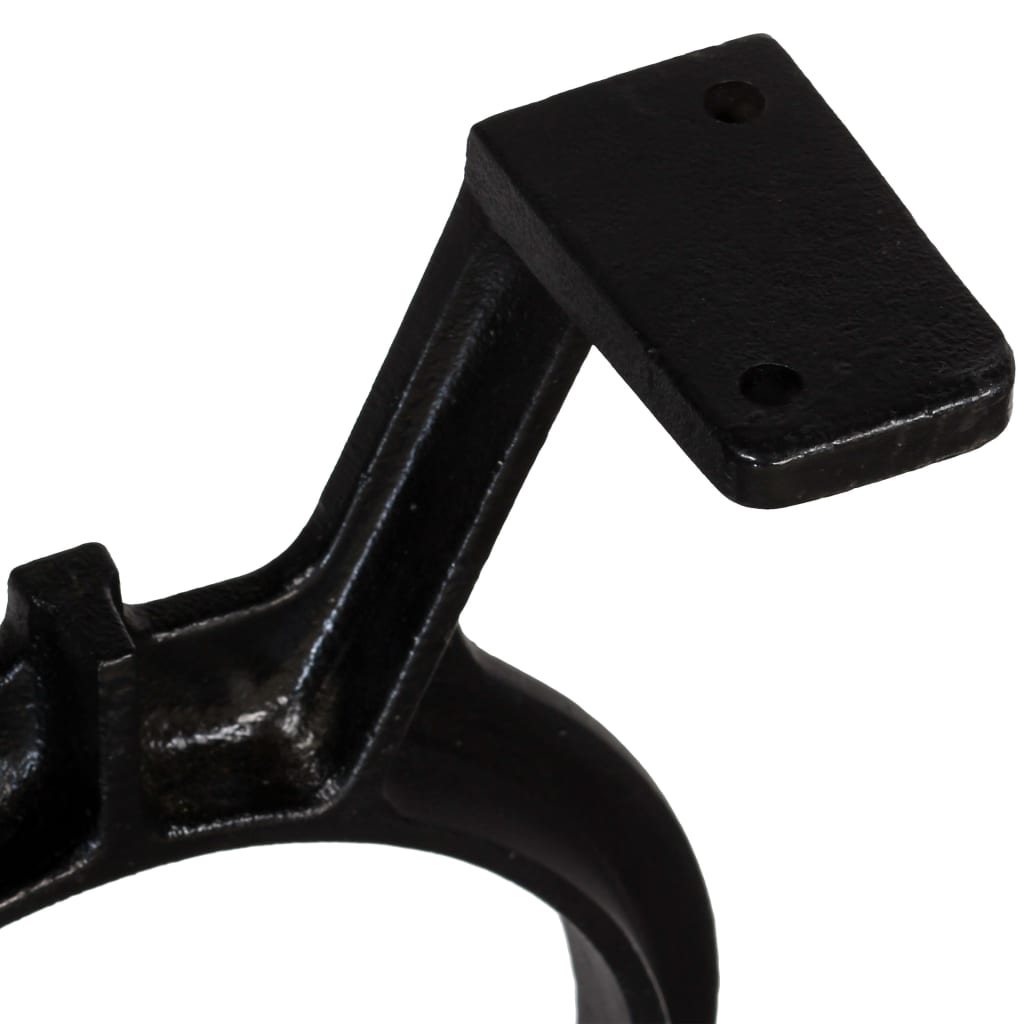 Black Cast Iron O-Frame Bench Legs Set - 2 Pcs