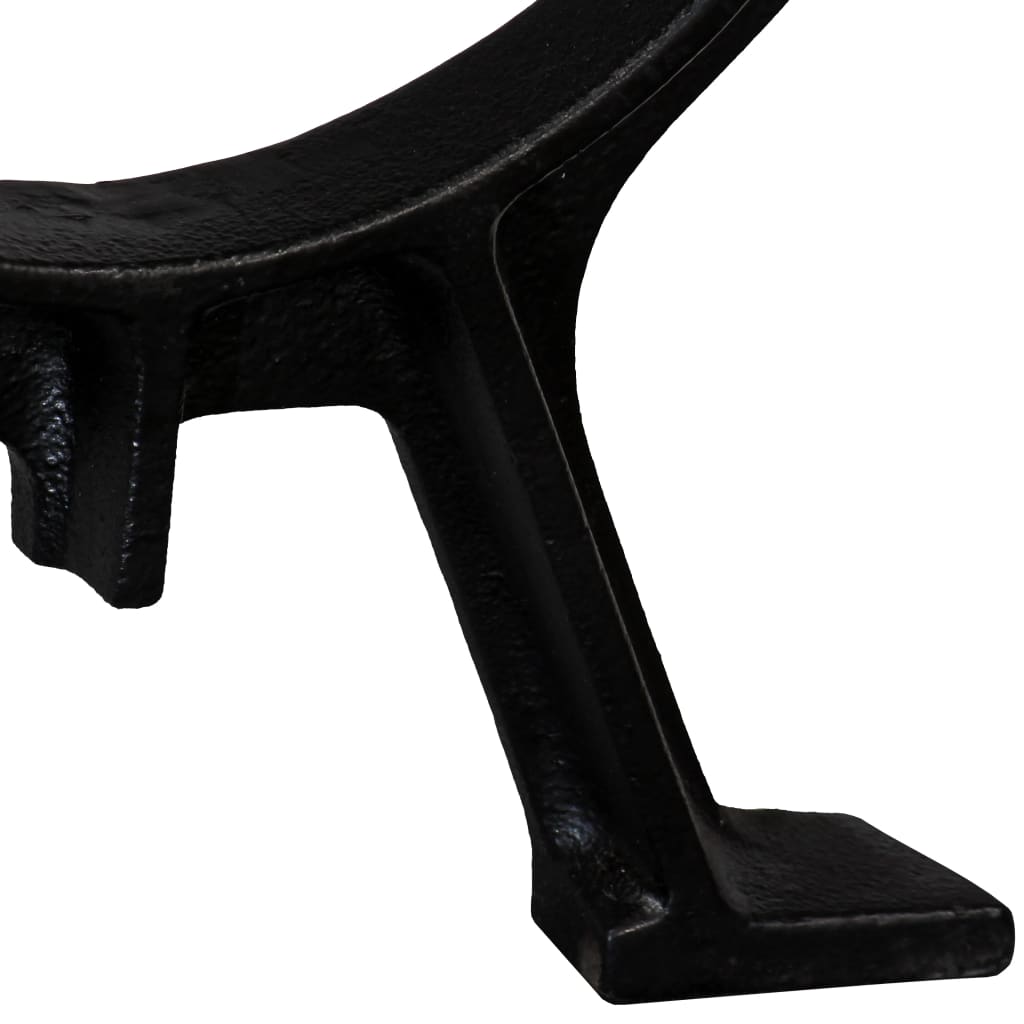 Black Cast Iron O-Frame Bench Legs Set - 2 Pcs