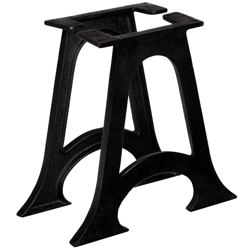 Elegant A-Frame Cast Iron Coffee Table Legs (2 pcs) - Arched Design