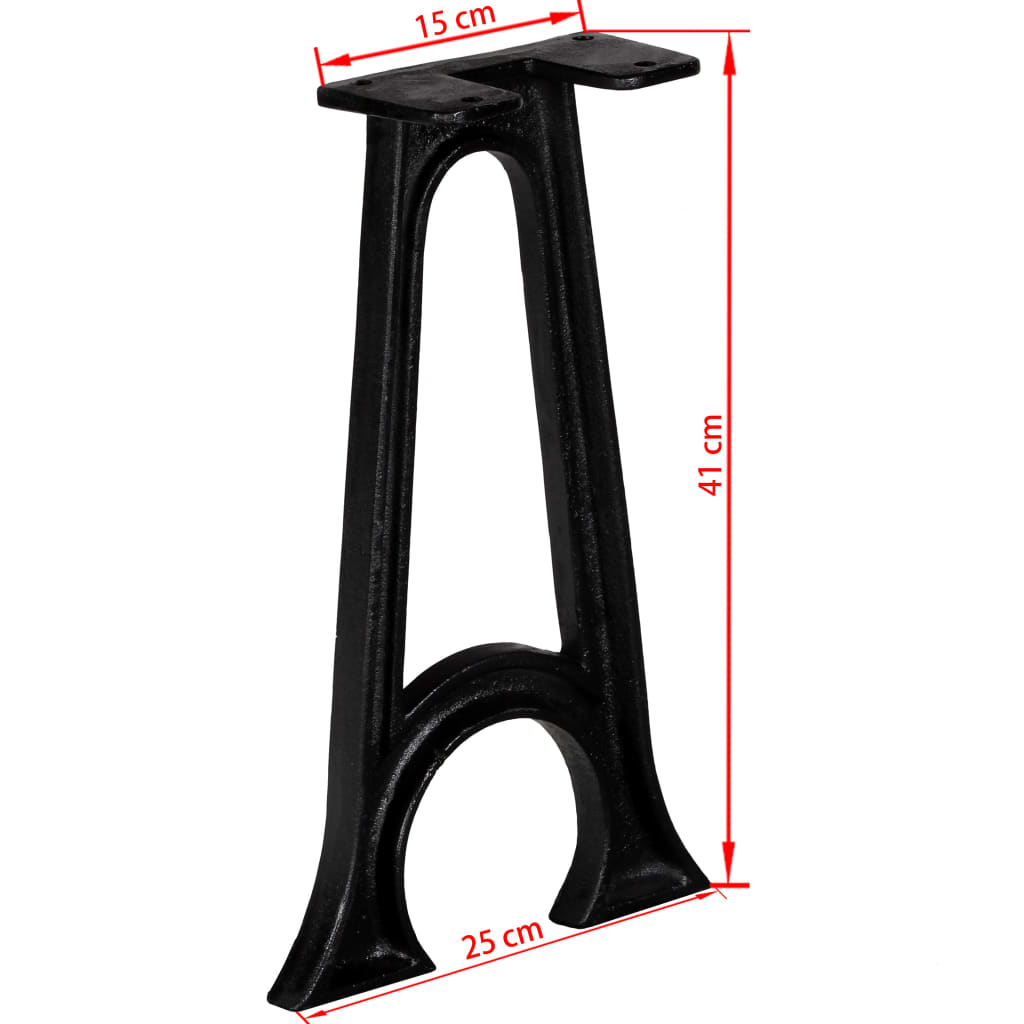 Arched A-Frame Cast Iron Bench Legs 2pcs - Durable & Stylish