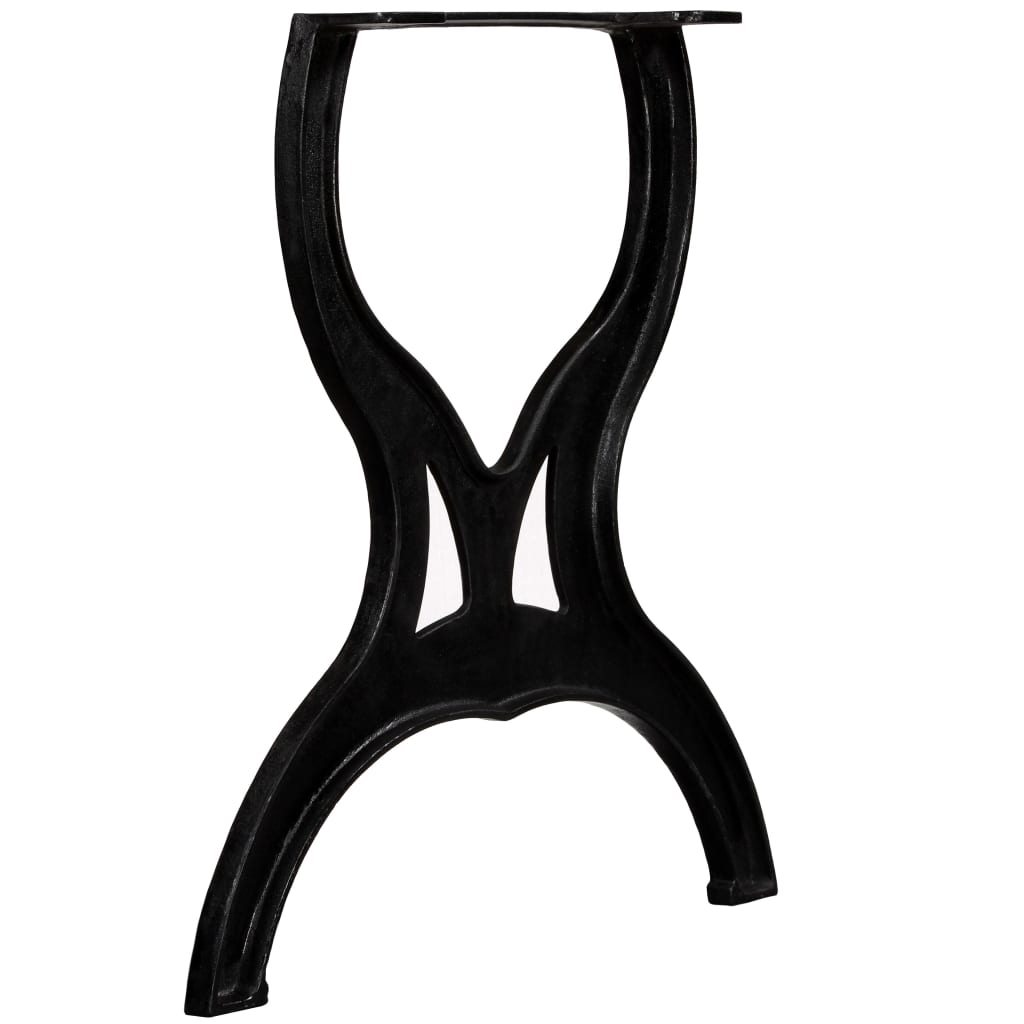 Industrial X-Frame Cast Iron Dining Table Legs Set of 2 - Black