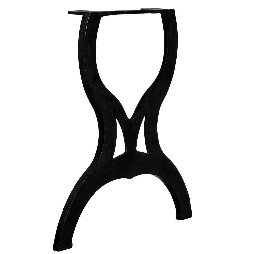 Industrial X-Frame Cast Iron Dining Table Legs Set of 2 - Black