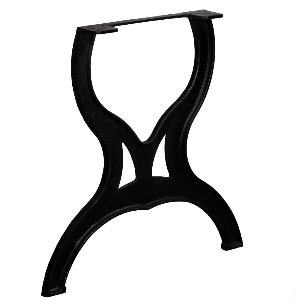 Industrial X-Frame Cast Iron Dining Table Legs Set of 2 - Black