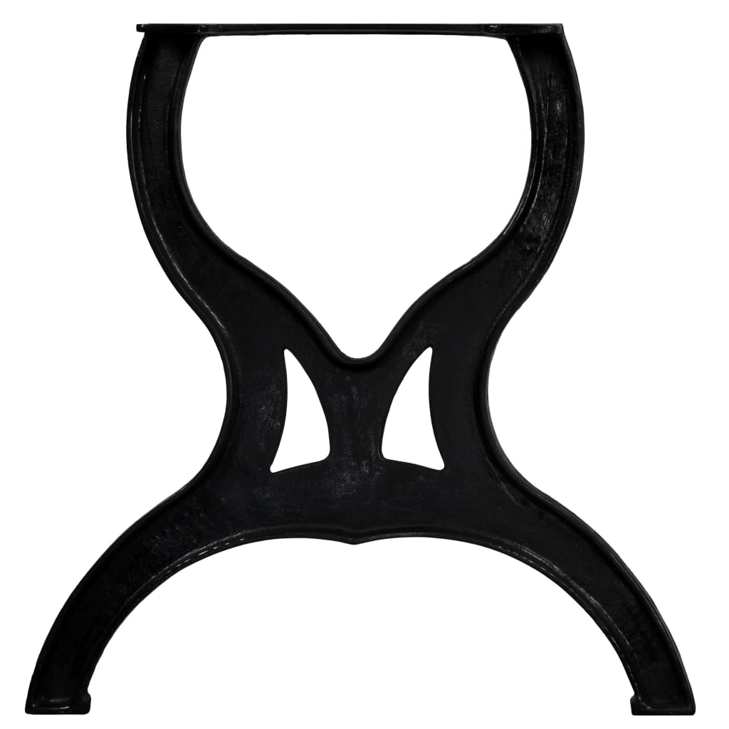 Industrial X-Frame Cast Iron Dining Table Legs Set of 2 - Black