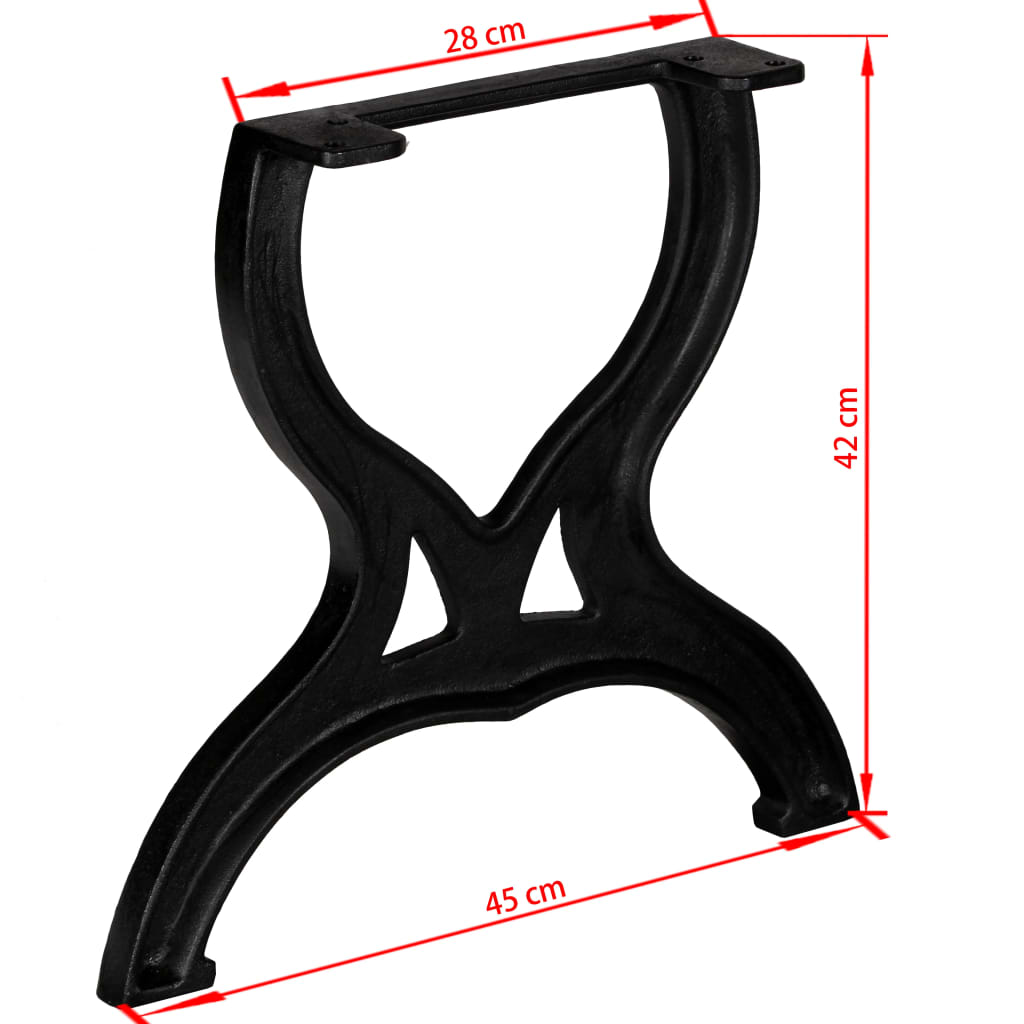 X-Frame Cast Iron Coffee Table Legs, Set of 2 - Durable & Stylish