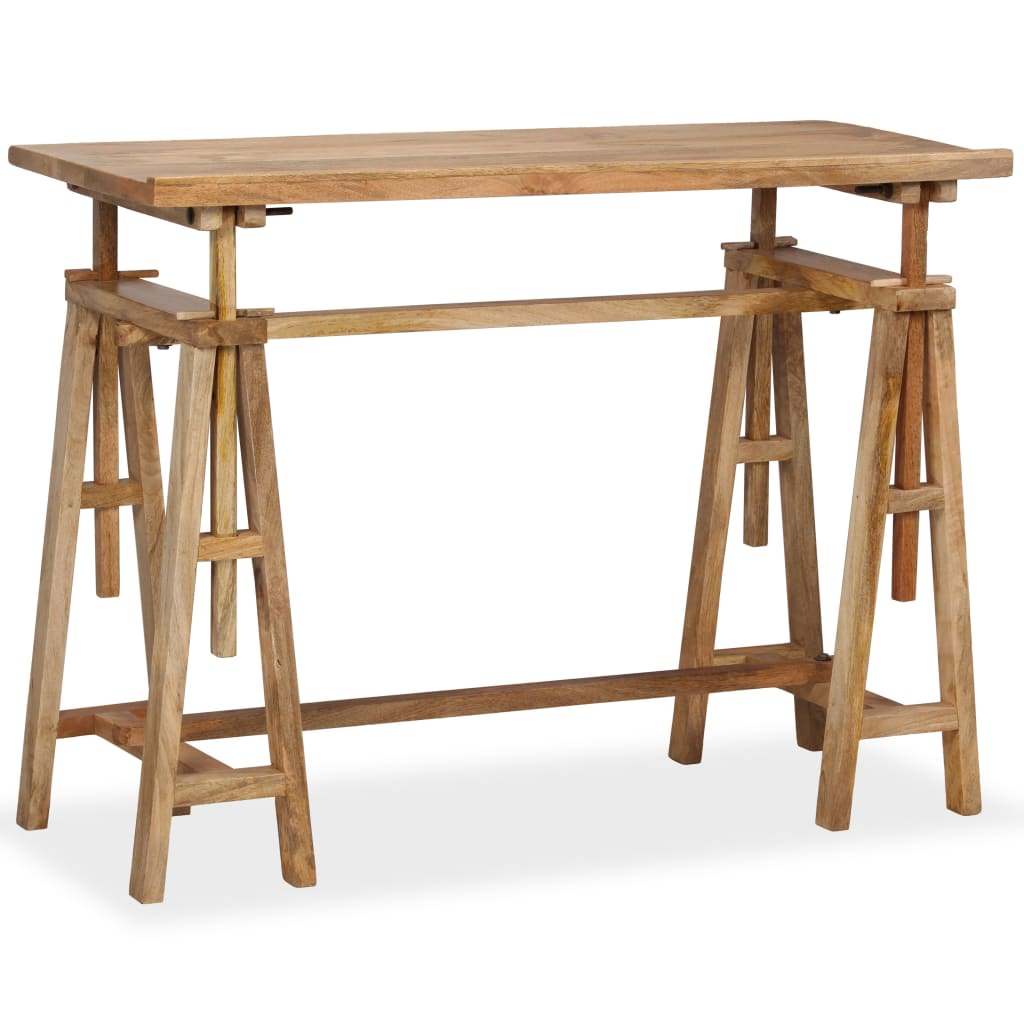 Solid Mango Wood Drafting Table 116x50x76 cm - Natural Finish