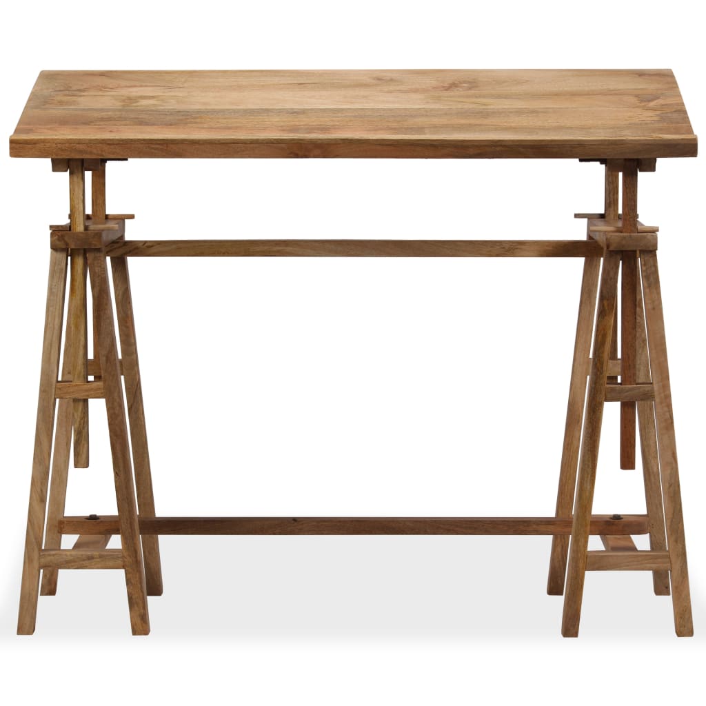 Solid Mango Wood Drafting Table 116x50x76 cm - Natural Finish