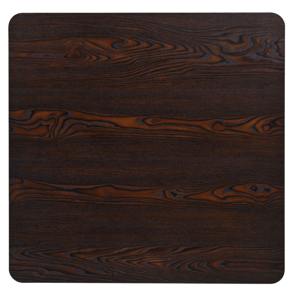 Dark Ash Bistro Table 80x80x75 cm - MDF & Steel Square Design