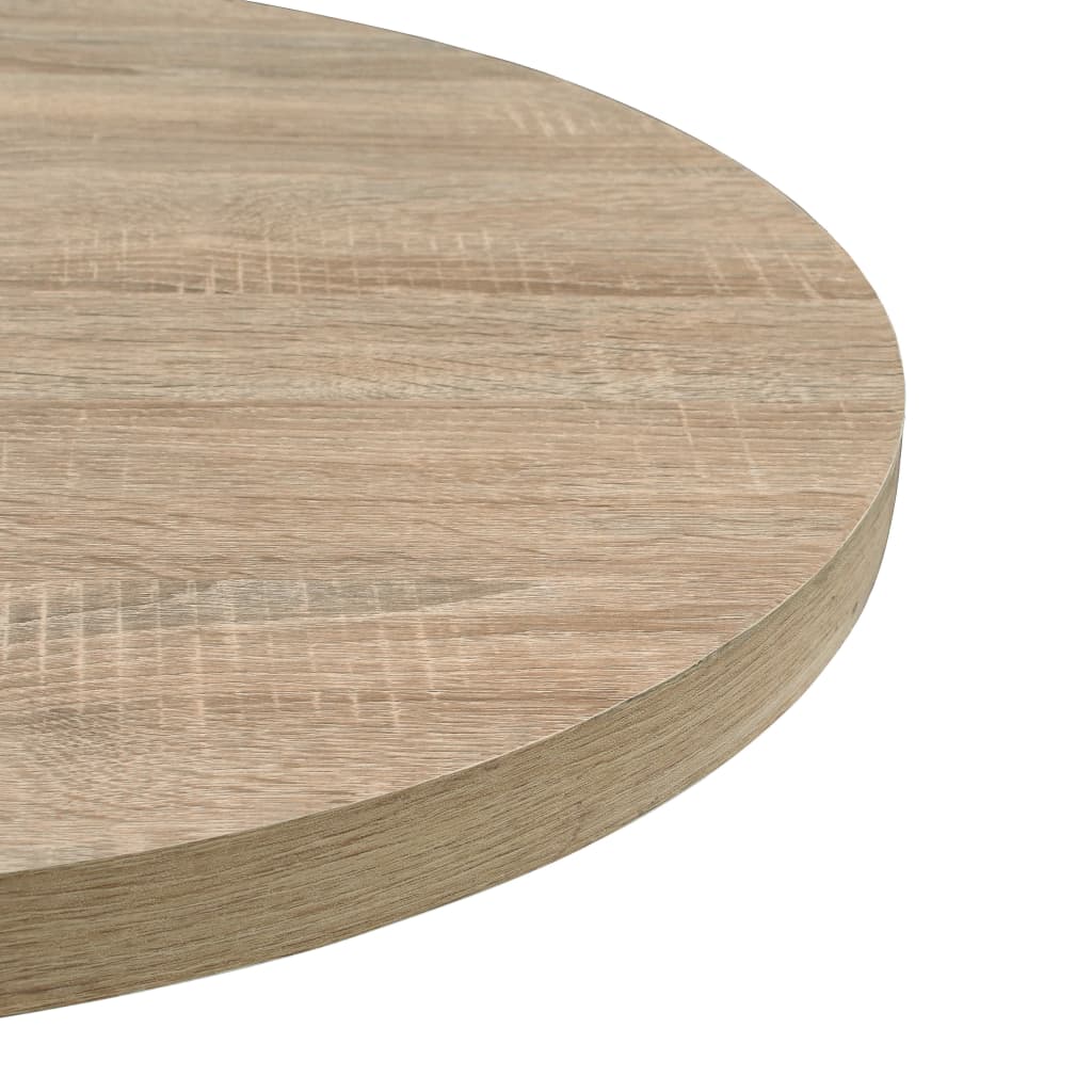 Oak Bistro Table - Round MDF & Steel, 60x75 cm