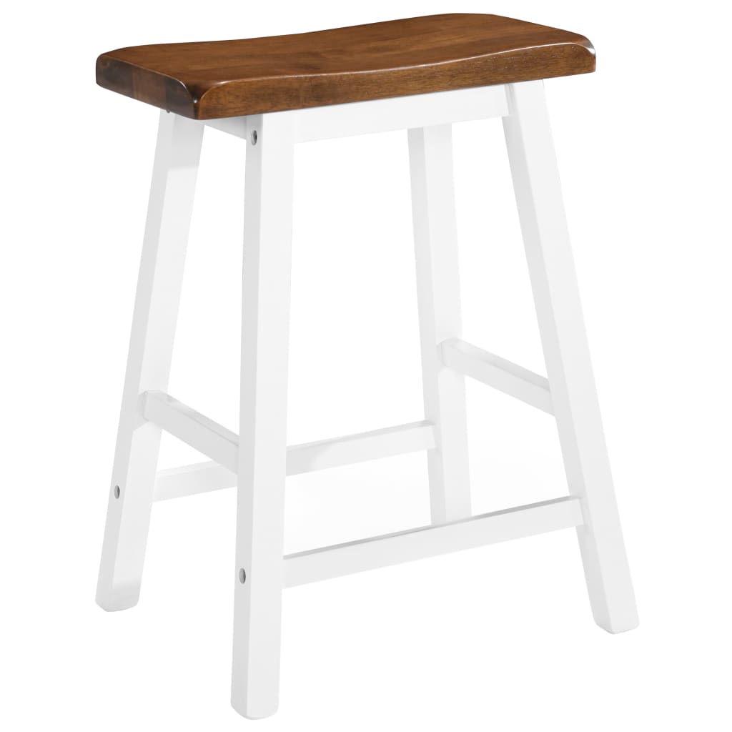 Classic Solid Wood Bar Stools - Set of 2, Natural Finish