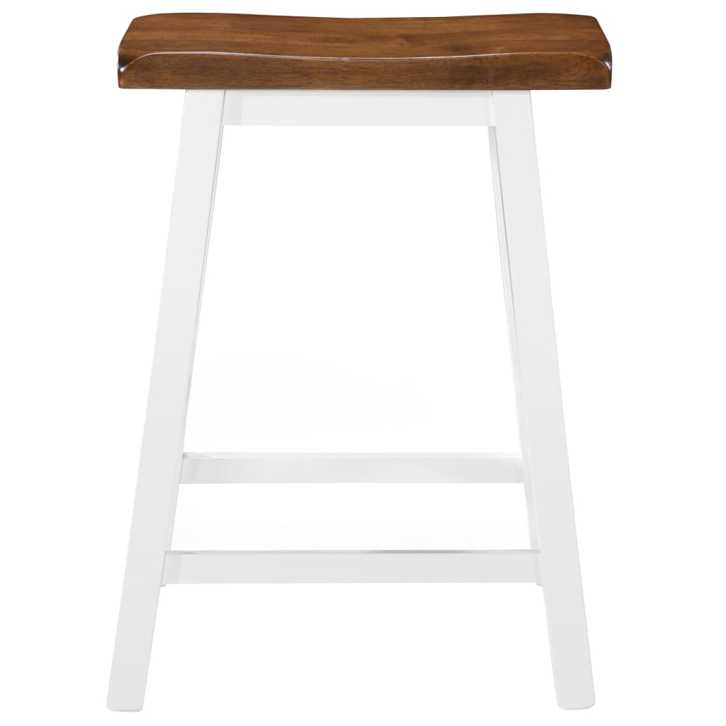 Classic Solid Wood Bar Stools - Set of 2, Natural Finish