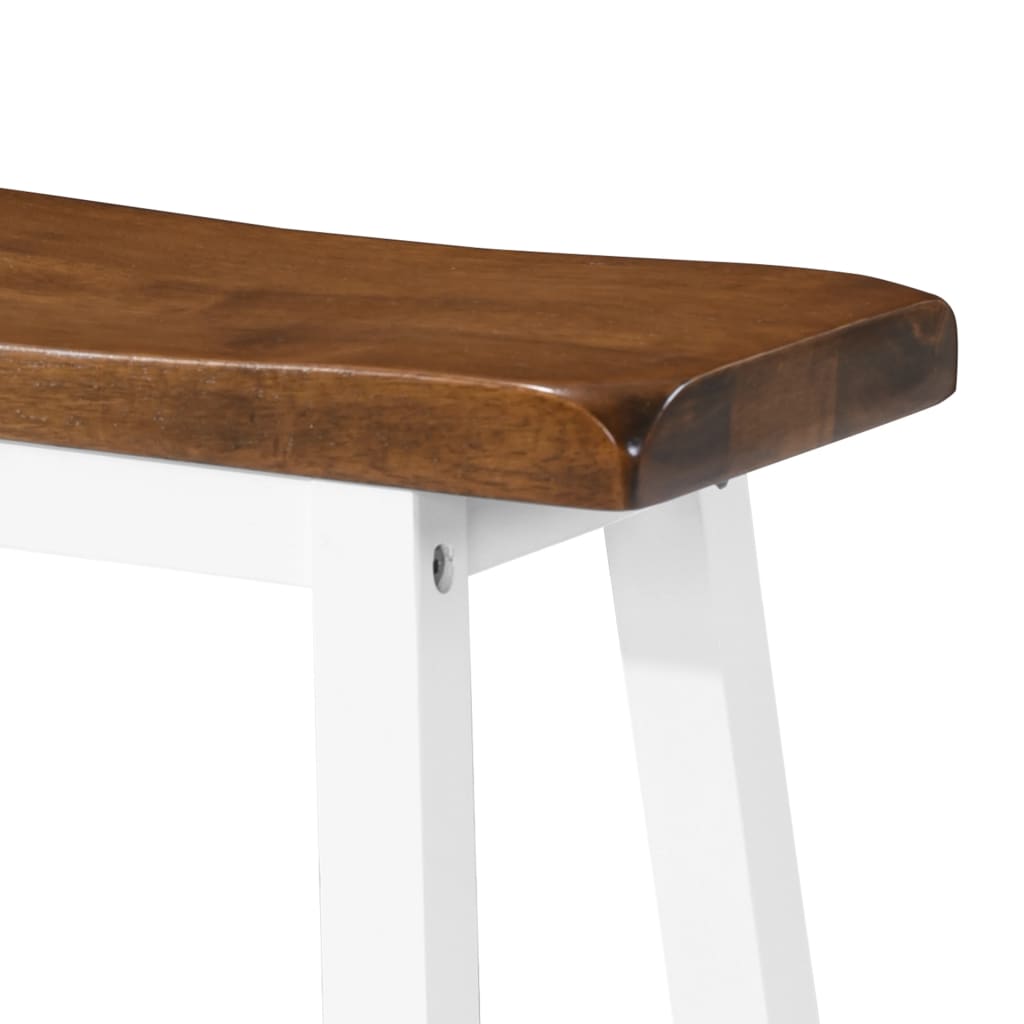 Classic Solid Wood Bar Stools - Set of 2, Natural Finish