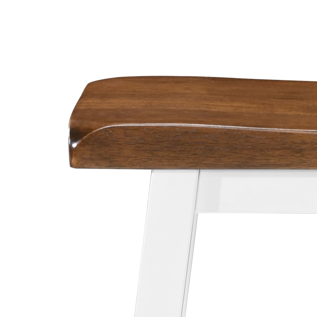 Classic Solid Wood Bar Stools - Set of 2, Natural Finish