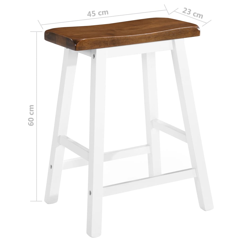 Classic Solid Wood Bar Stools - Set of 2, Natural Finish