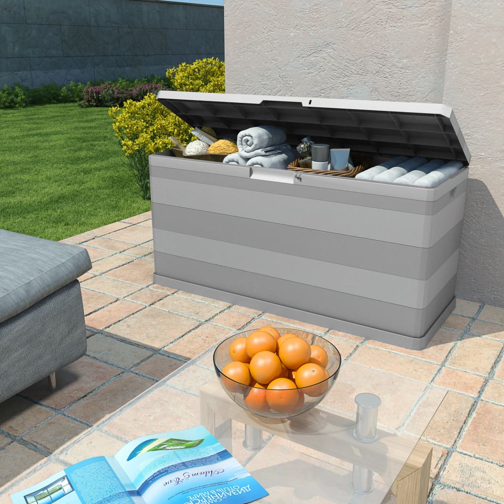 Grey Garden Storage Box 117x45x56 cm - Weatherproof and Durable