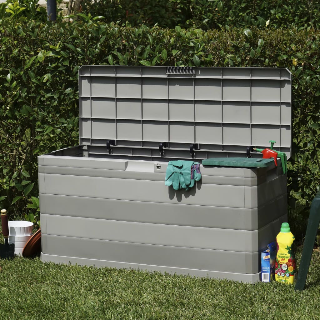 Grey Garden Storage Box 117x45x56 cm - Weatherproof and Durable