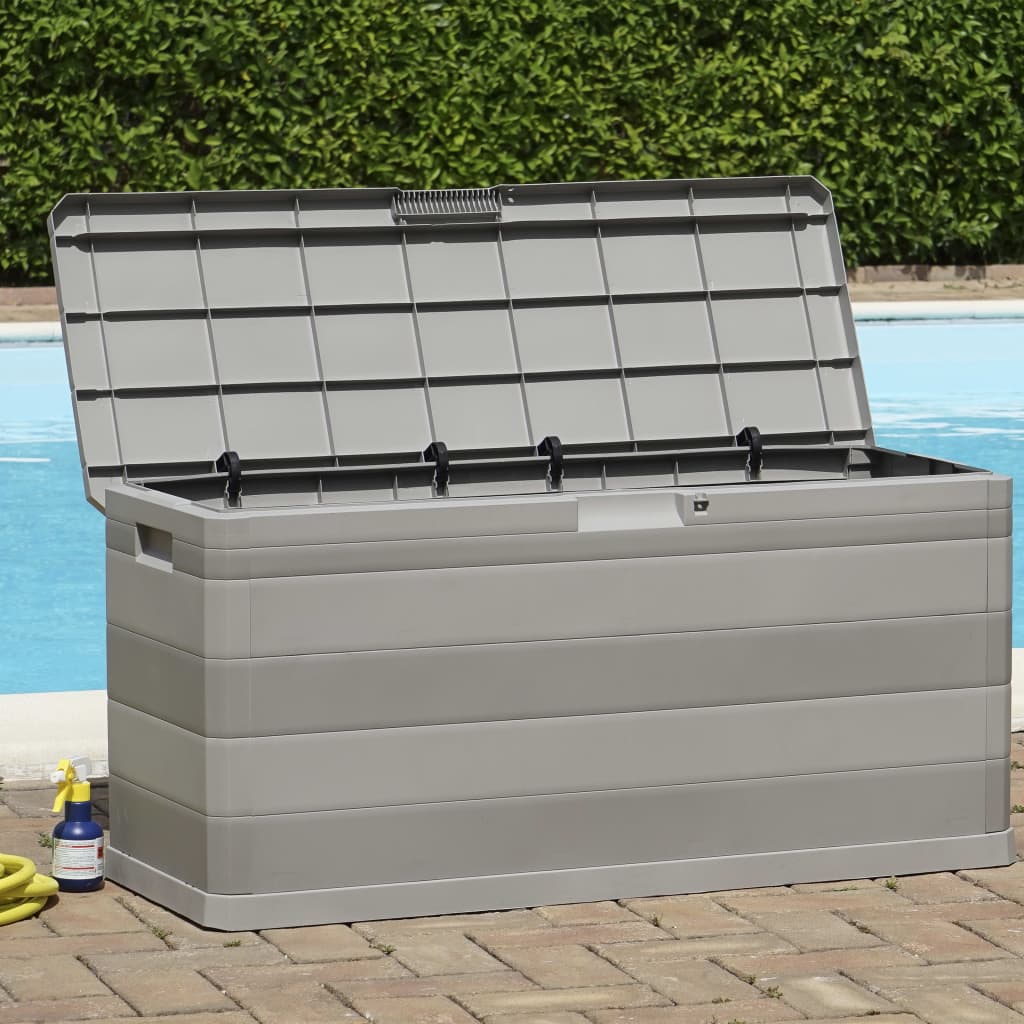 Grey Garden Storage Box 117x45x56 cm - Weatherproof and Durable