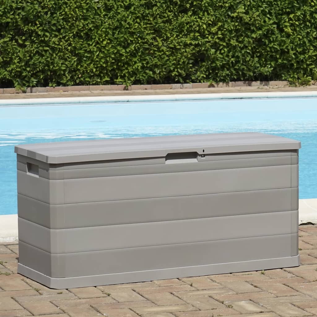 Grey Garden Storage Box 117x45x56 cm - Weatherproof and Durable