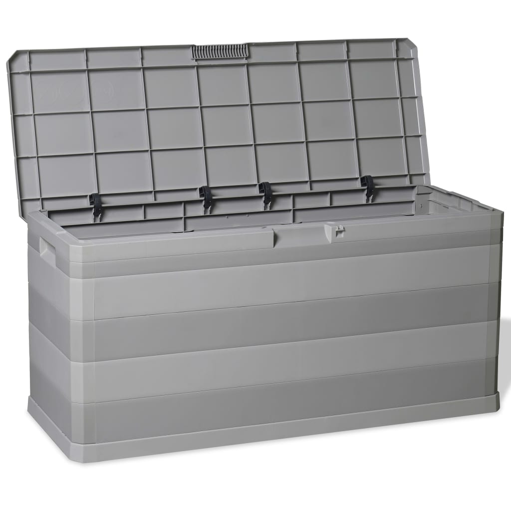 Grey Garden Storage Box 117x45x56 cm - Weatherproof and Durable