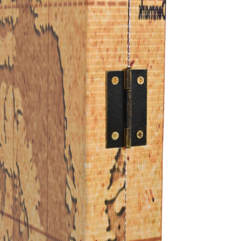 Yellow World Map Folding Room Divider, 160x170 cm - Stylish Decor