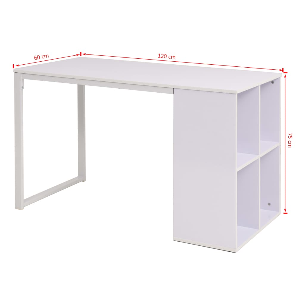 Modern White Writing Desk - 120x60x75 cm, Sleek & Stylish Design