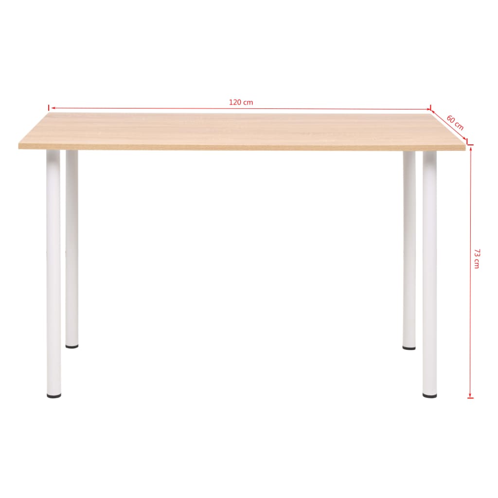 Oak & White Dining Table 120x60x73 cm - Stylish & Modern Design