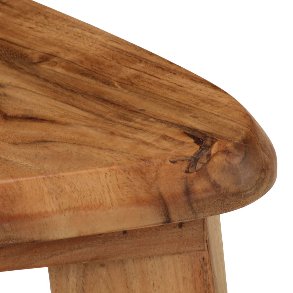 Solid Acacia Wood Bar Stools - Set of 2, Natural Finish