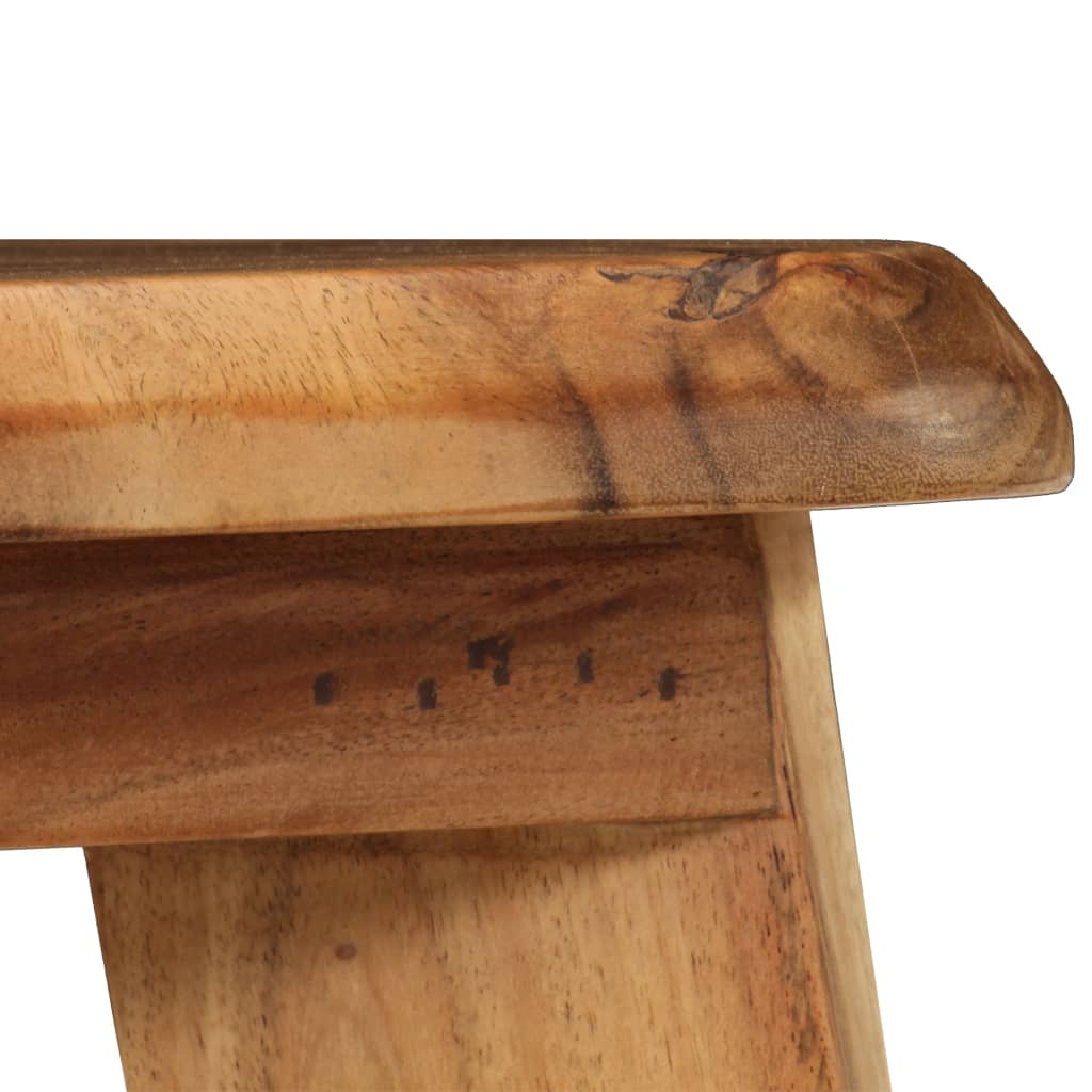 Solid Acacia Wood Bar Stools - Set of 2, Natural Finish