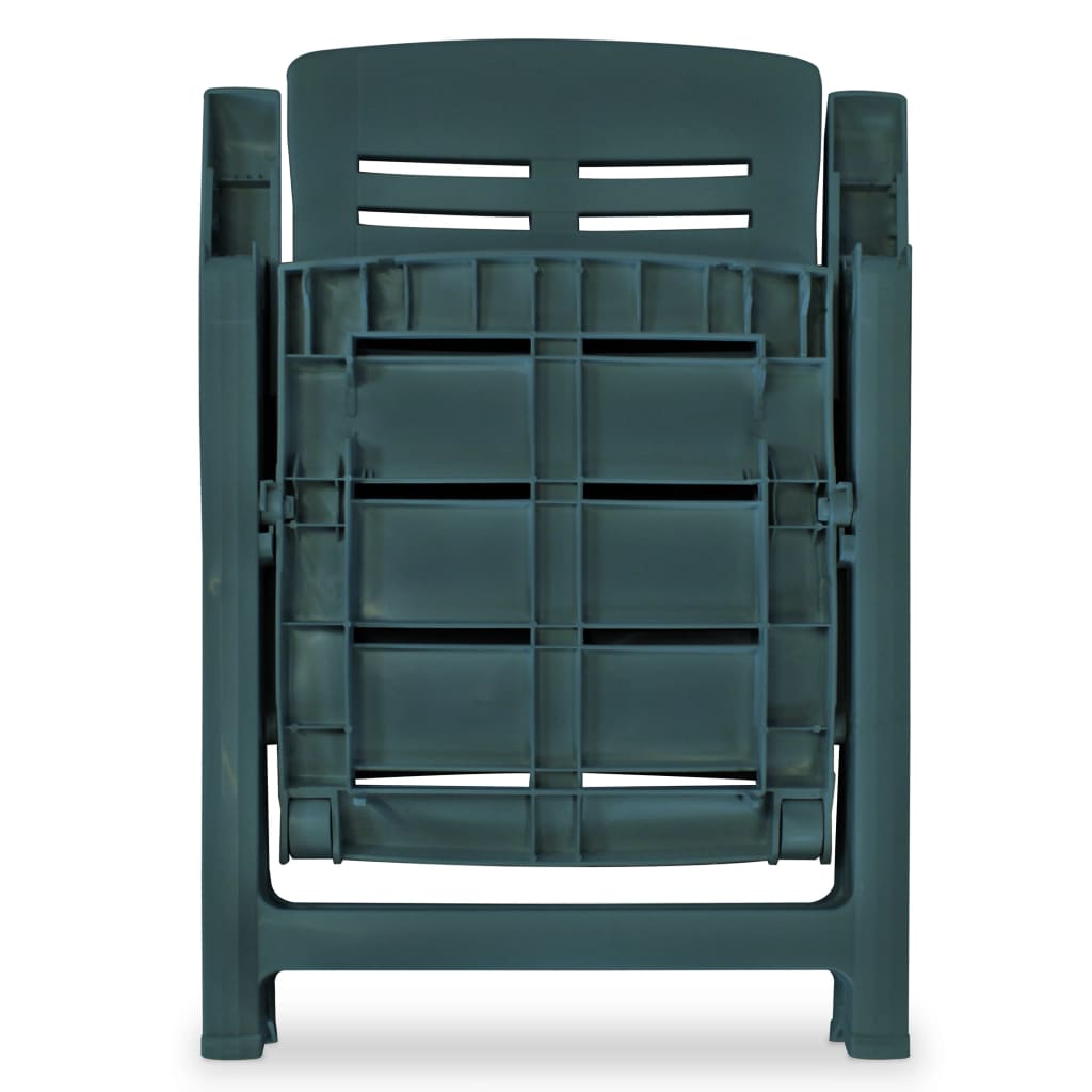Set of 4 Green Plastic Reclining Garden Chairs - Comfortable & Stylish