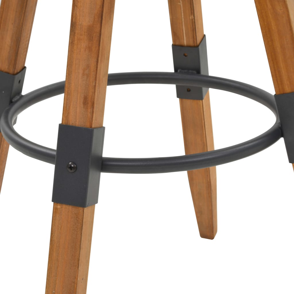Solid Fir Wood Bar Stools - Set of 2, Timeless Elegance