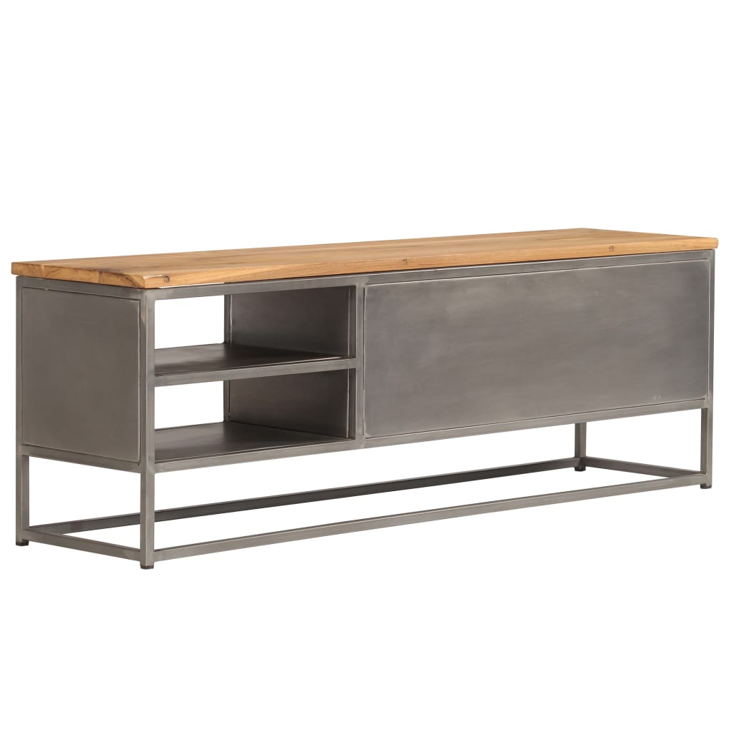 TV Cabinet Recycled Teak and Steel 120x30x40 cm
