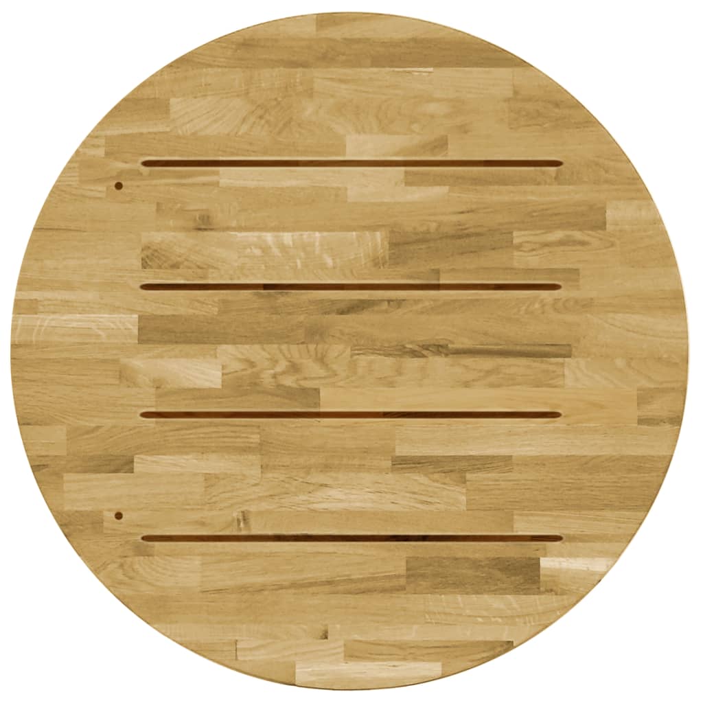 Solid Oak Wood Round Tabletop, 23mm Thick, 700mm Diameter