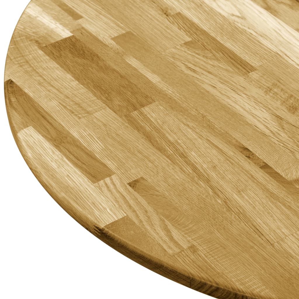Solid Oak Wood Round Tabletop, 23mm Thick, 700mm Diameter
