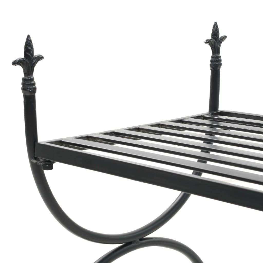 Bench Vintage Style Metal 83x42x55 cm Black